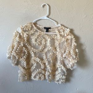 Forever 21! Ruffled mesh blouse